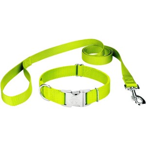 Country Brook Petz Premium Nylon Dog Collar and Leash Set for Small Medium Large Dogs - Vibrant 30+ Color Selection - 1 of 4