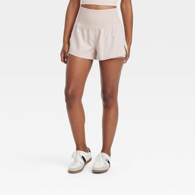 Women's High-Rise 2.5" Seamless Waistband Woven Shorts - JoyLab™ Cream S