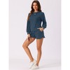 cheibear Women's Long Sleeve Waffle Sweatsuit Set 2 Pcs - 2 of 4