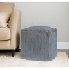 18" Gray and Natural Cotton And Jute Cube Pouf Ottoman - 2 of 4