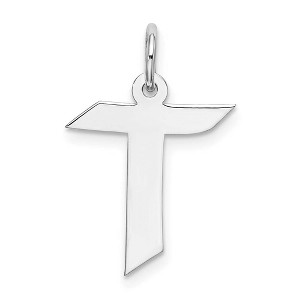 Black Bow Jewelry Sterling Silver Karlie Collection Artisan Block Initial Charm Letter T - 1 of 4
