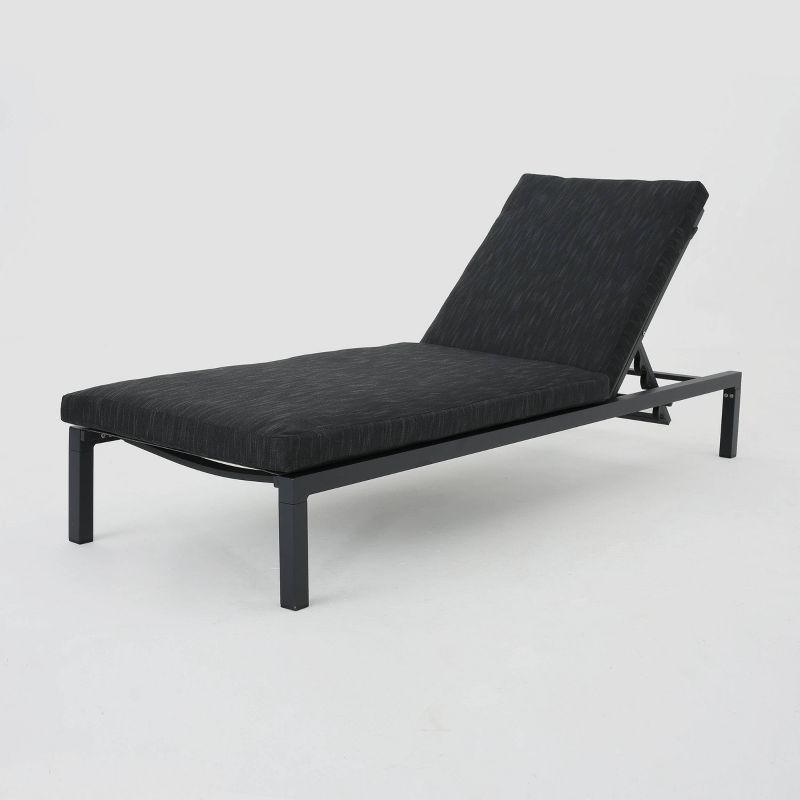 Navan 12pc Aluminum Sectional Sofa Seating Set Black/Dark Gray - Christopher Knight Home, 6 of 9