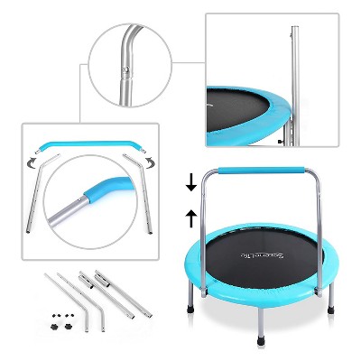 36-Inch Blue Springless Kids' Trampoline with Handlebar