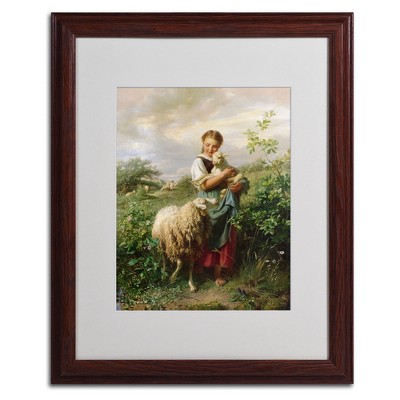 Trademark Fine Art -Johann Hofner 'The Shepherdess 1866' Matted Framed Art