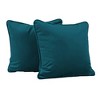 Factory Direct Partners Kids' Novelty Soft Density 15"x15" Microfiber Pillow with Piping Peacock Green - 3 of 4