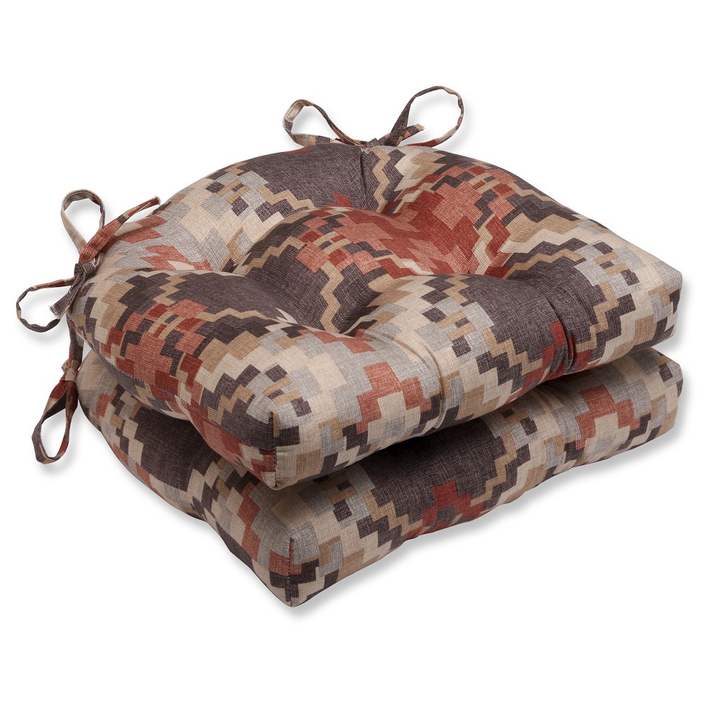 UPC 751379589121 product image for Pillow Perfect Cabin Fever Heather Reversible Chair Pad (Set of 2) - Brown (16x1 | upcitemdb.com