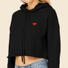 Dalix Pixel Heart Embroidered Fleece Cropped Hoodie Cold Fall Winter Women - 4 of 4