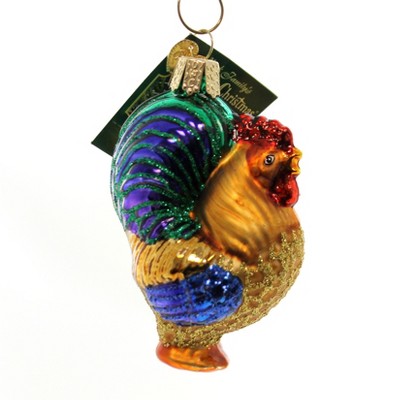 Old World Christmas 3.5 Inch Rooster Midnight Crow Mass Tree Ornaments