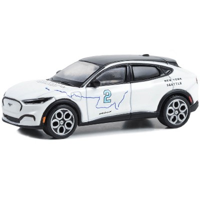 2021 Ford Mustang Mach-E #2 "New York to Seattle Transcontinental Tour" White w/Black Top 1/64 Diecast Model Car by Greenlight