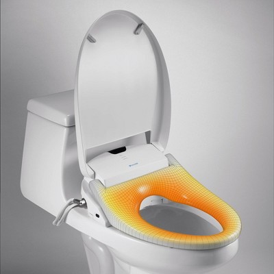 Elongated White Smart Bidet Toilet Seat with Remote