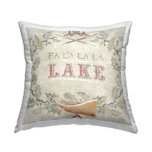 Stupell Industries Fa La La Lake Holiday Botanical Wreath - 1 of 3