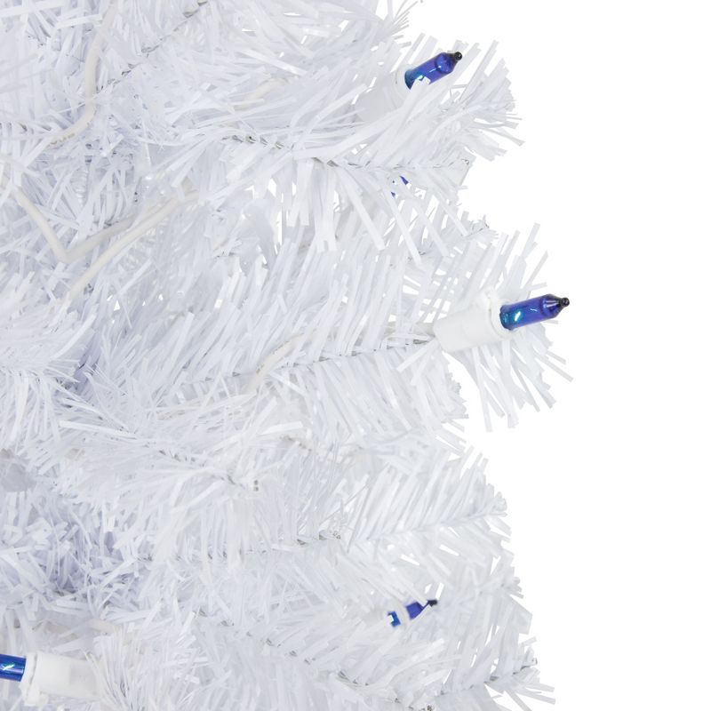Northlight 2' Pre-Lit Woodbury White Pine Slim Artificial Christmas Tree, Blue Lights, 5 of 7