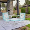 Northlight 22" Outdoor Retro Tulip Side Table, Blue and White - 2 of 4