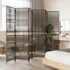 ** vidaXL Room Divider 6 Panels - Brown Poly Rattan Privacy Screen - Indoor/Outdoor Use - 115.7" W x 78.7" H - 3 of 4
