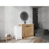 Vynxaria 48 in. Single Freestanding White Glossy Imitation Oak Plywood Bath Vanity with White Basin Top KD-PACKING Ready to Assemble - 3 of 4