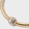 16" Omega Chain Necklace with Pave Center - A New Day™ Gold - 4 of 4