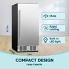 Simzlife Beverage Refrigerator 127 Cans/30 Bottles, Beverage Cooler with Stainless Steel Door, Built-in and Undercounter Fridge with LED light, Silver - 2 of 4