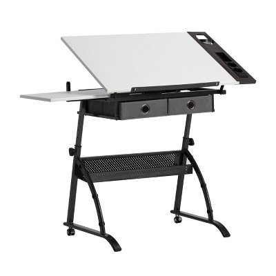 Core Craft Table with Adjustable Top and Metal Storage