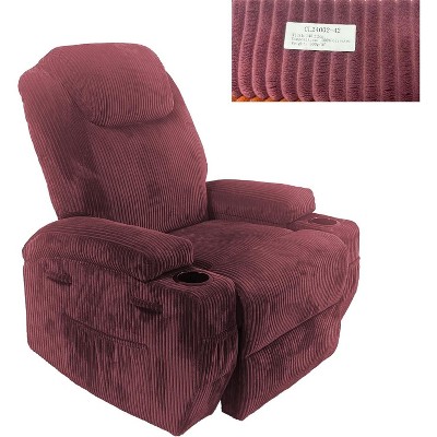 Comfy Corduroy Recliner Chair for Small Space, Adjustable  lazy  recliner Chairs  with 2 Side Pockets, Tool - Free Assembly, living rooms, bedrooms