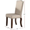 NicBex Set of 2 Dining Chair Classic Nailhead Trim Kitchen Side Chair with Wood Legs for Dining Room,Beige - 3 of 4
