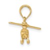 Black Bow Jewelry 14k Yellow Gold 3D Moveable Helicopter Pendant - 2 of 4