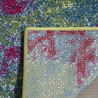 Abstract Watercolor Bliss Synthetic Area Rug, Green/Fuchsia, 4' x 6'