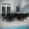 Emma and Oliver 7 PC Adirondack Dining Set with 72" Rectangle Indoor/Outdoor Recycled HDPE Table and 6 Chairs with Cupholders - 2 of 4