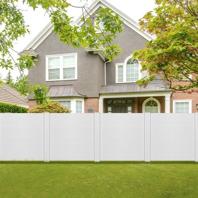White PVC Outdoor Privacy Fence Panels with Stakes