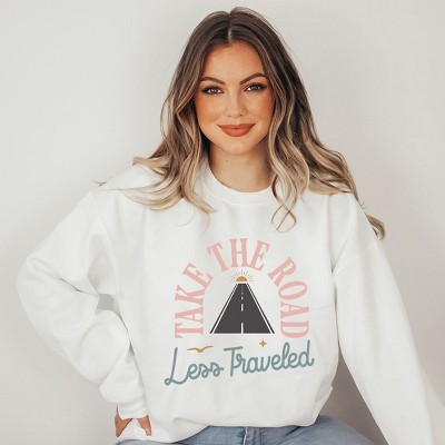 Simply Sage Market Women's Graphic Sweatshirt Road Less Traveled Road