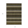 Brown Ivory And Black Striped Washable Indoor Outdoor Area Rug - 3 of 4