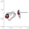 Black Bow Jewelry 15mm Heart and Enameled Ladybug Post Earrings in Sterling Silver - 4 of 4