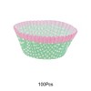 Unique Bargains Heart Shape Disposable Baking Cups Greaseproof Paper Green Pink White 1.97"x1.18" 100 Pcs - 4 of 4