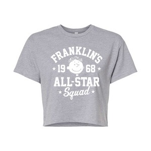Women's - Peanuts - Franklins All Star Squad Cropped Graphic T-Shirt - 1 of 4