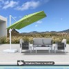 PURPLE LEAF Patio Umbrella White Cantilever Offset Umbrella Square Outdoor Umbrella with 360-degree Rotation for Garden Deck Pool - 2 of 4