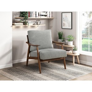Modern Living Room 1pc  Accent Chair Solid Wood Brown Finish Wooden Furniture - 1 of 4