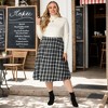 Women's Plus Size Plaid Elastic High Waist Flare Fall A Line Skirts - Agnes Orinda - 3 of 4