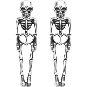 Funny Skeleton Earrings for Women - Hypoallergenic Halloween Skull Stud and Dangle Jewelry - 1 of 4