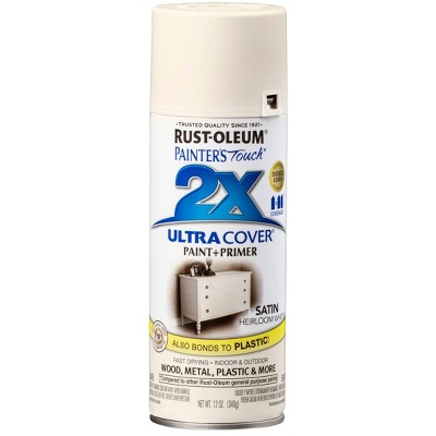 Rust-Oleum 12oz 2X Painter's Touch Ultra Cover Satin Spray Paint Heirloom White