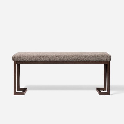 NicBex Modern 48" Bedroom Bench Boucle Upholstered Accent Stools with Metal Frame for Bedroom and Entryway