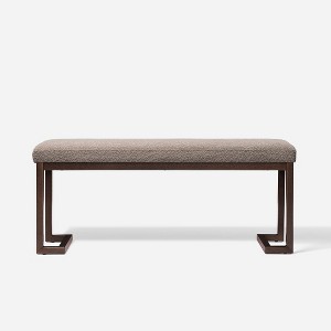 NicBex Modern 48" Bedroom Bench Boucle Upholstered Accent Stools with Metal Frame for Bedroom and Entryway - 1 of 4