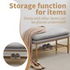 Airsurfer End of Bed Bench with Shelf, Linen Upholstered Shoe Storage Bench, Modern Bedroom Bench with Metal Legs, 300LB Capacity, Linen - 4 of 4