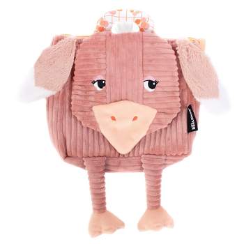 TriAction Toys Les Deglingos Corduroy Backpack Plush | Pomelos the Ostrich