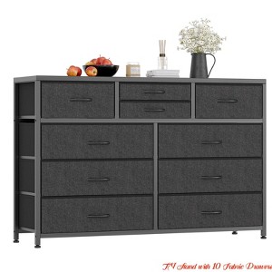 10 Drawers Fabric Dressers for Bedroom, Modern Chest of Drawers, Lightweight Large Storage Organizer w/Fabric Bins for Living Room, Hallway - 1 of 4