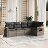 vidaXL Garden Sofa Set Grey PE rattan 5 Piece Adjustable Feet - 2 of 4
