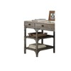 Synthetic Wood Industrial Writing Desk with 3 Drawers, 2 Open Shelves, and Metal Legs - 3 of 4