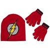 Kids DC Comics Flash Logo Beanie and Gloves Combo - 2 of 2