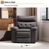 Manual Recliner Chair,360 Degree Swivel Single Sofa,Pu Leather Cozy Lounge Chair,Wide Single Recliner Chair with Side Pocket for Nursery,Bedroom - 4 of 4