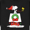Men's - Peanuts - Snoopy & Woodstock House Sleigh Graphic Fleece Sweatshirt - 2 of 4