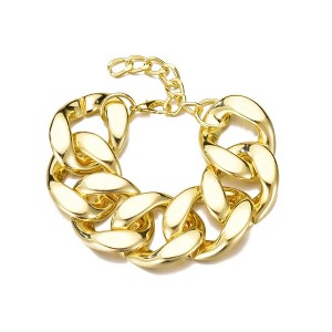 Adornia Gold Plated Lightweight Chunky Curb Chain Bracelet - 1 of 4