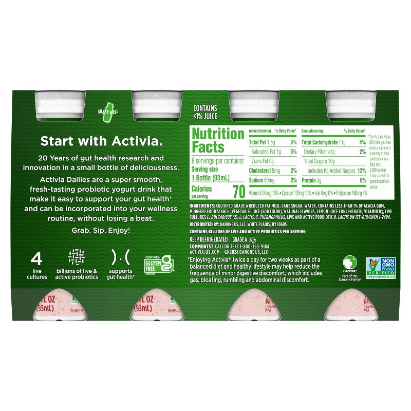 Activia Probiotic Dailies Strawberry Yogurt Drink - 8ct/3.1 fl oz Bottles, 6 of 18